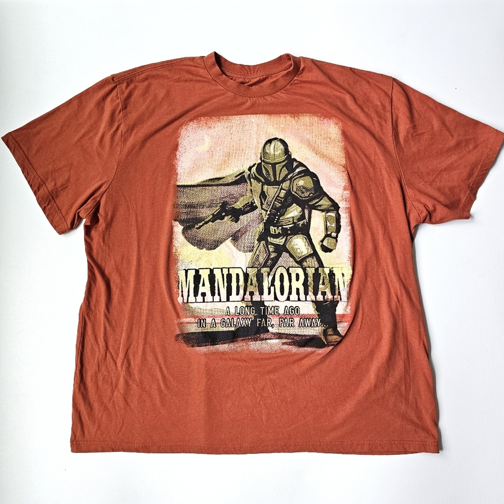 Star Wars The Mandalorian Graphic Tee 3XL Rust Orange Mad Engine 3X Men’s